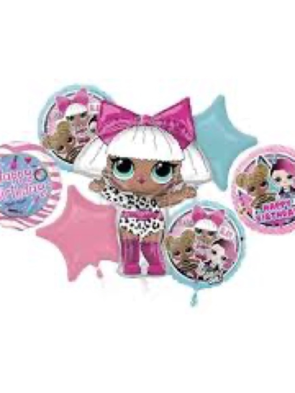 L.O.L. Surprise! Pink Doll Balloon Bouquet - Party Decoration